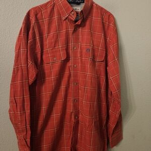 Wrangler Men's Red Plaid Button-Down Shirt
